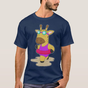 Camiseta Girafa Natação Boia inflável de verão