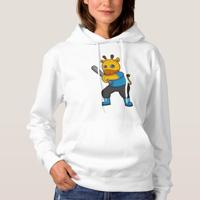 Camiseta Girafa no Baseball com Baco de Beisebol (Frente)