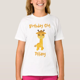 Camiseta Girafa para a garota de aniversário