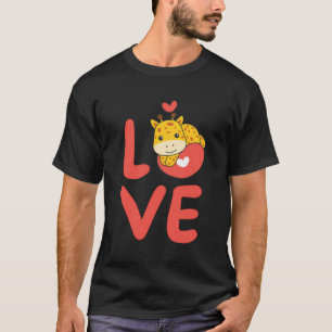 Camiseta Girafa Para Animais De Corte Dia de os namorados C