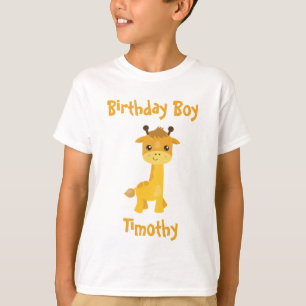 Camiseta Girafa para o menino de aniversário