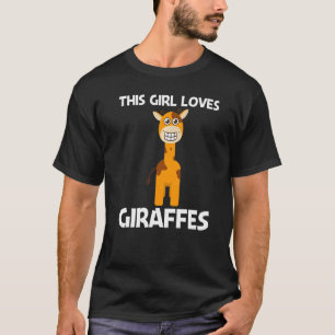 Camiseta Girafa Para Raparigas Safari Selvagem Animal 1