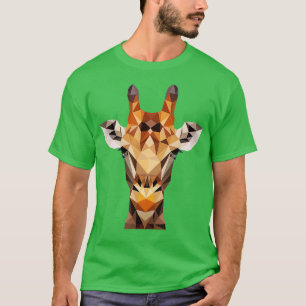 Camiseta Girafa Poligonal Zoológico Africano Mamário Safari