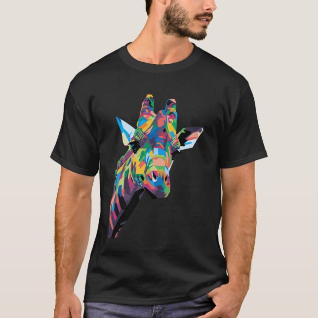 Camiseta Girafa Pop Art (Frente)