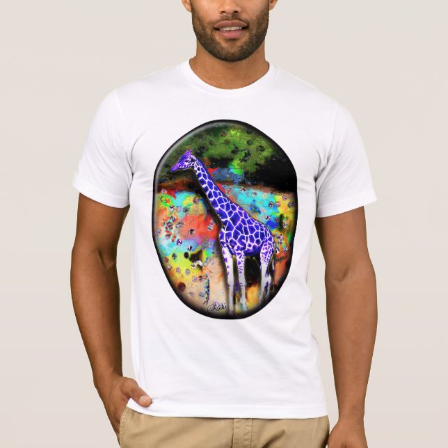 Camiseta Girafa T psicadélico roxo (Frente)