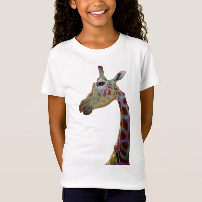 Camiseta Girafa T-Shirt, colorida e divertida (Frente)