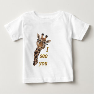 Camiseta Girafa.Text.Vejo você