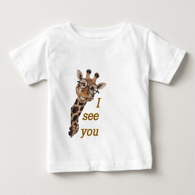 Camiseta Girafa.Text.Vejo você (Frente)