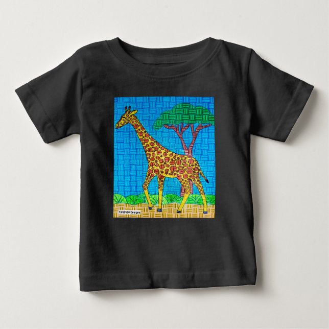 Camiseta Girafa (vívida) - Camisa-bebê (Frente)