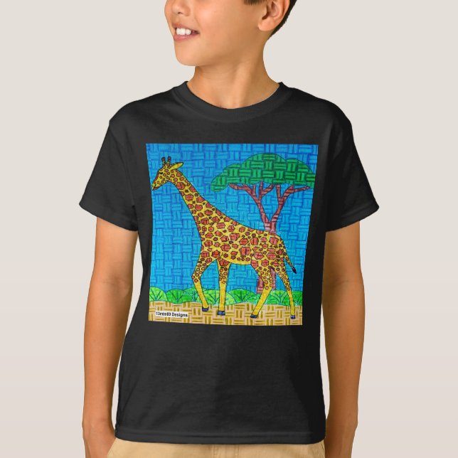 Camiseta Girafa (vívida) - Camisa-T básica para garotos (Frente)