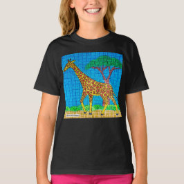 Camiseta Girafa (vívida) - Camisa-T básica para raparigas