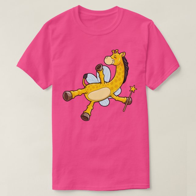 Camiseta Girafa voadora com varinha mágica (Frente do Design)