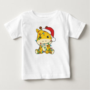 Camiseta Girafas de Natal Girafas Feriam Animais de inverno
