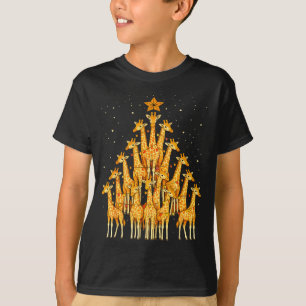 Camiseta Girafas Formando Luzes de Árvore de Natal Estrela