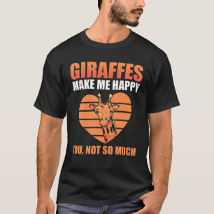 Camiseta Girafas Me Faz Feliz Com Você Não Tanto Zoológico
