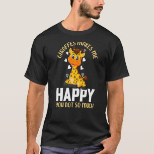 Camiseta Girafas Me Faz Feliz Não Tanto Que Cortei Gir