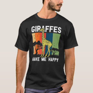 Camiseta Girafas me fazem feliz zoológico de girafa