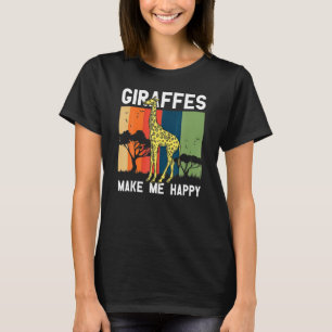 Camiseta Girafas me fazem feliz zoológico de girafa