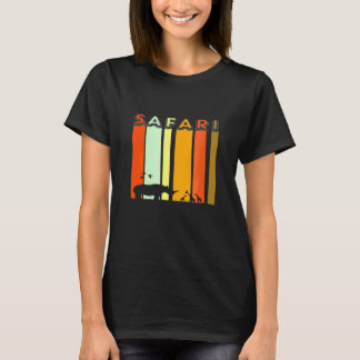 Camiseta Girafas Rhinoceros Pássaros Clássicos Cores Africa