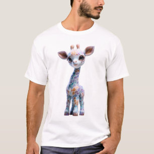 Camiseta Girafes Homens Vidro Manchado Iridescente