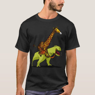 Camiseta Giraffe Andando TRex Dinossaur