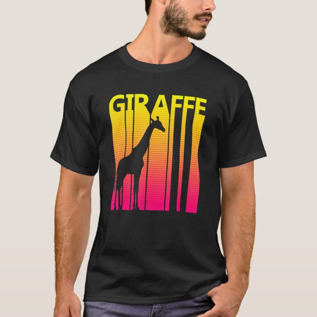 Camiseta Giraffe Animal Retro Costume (Frente)