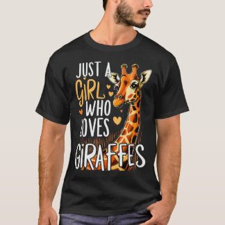 Camiseta Giraffe Animal Só Uma Garota Que Ama