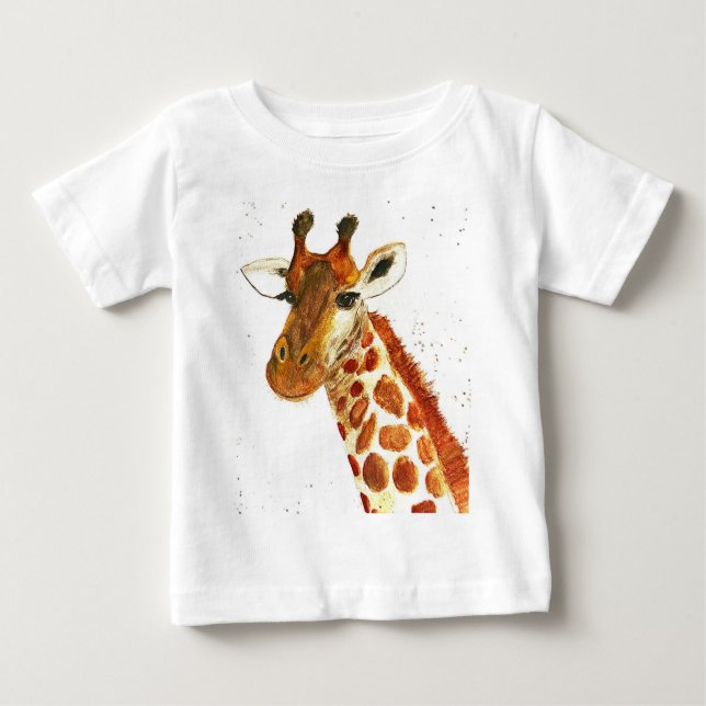 Camiseta Giraffe aquarela animais Safari African Jungle (Frente)