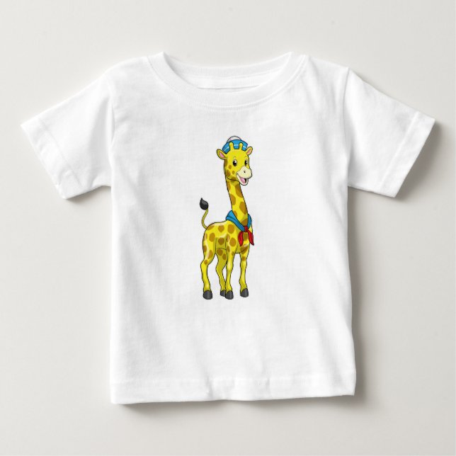 Camiseta Giraffe as Sailor with Sailor hat (Frente)
