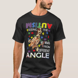 Camiseta Giraffe Autismo Vendo O Mundo De Diferentes Ang