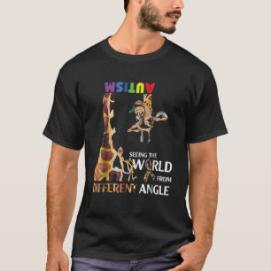 Camiseta Giraffe Autismo Vendo O Mundo De Diferentes Ang