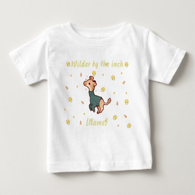 Camiseta Giraffe Baby Tee – Custom Name (Frente)