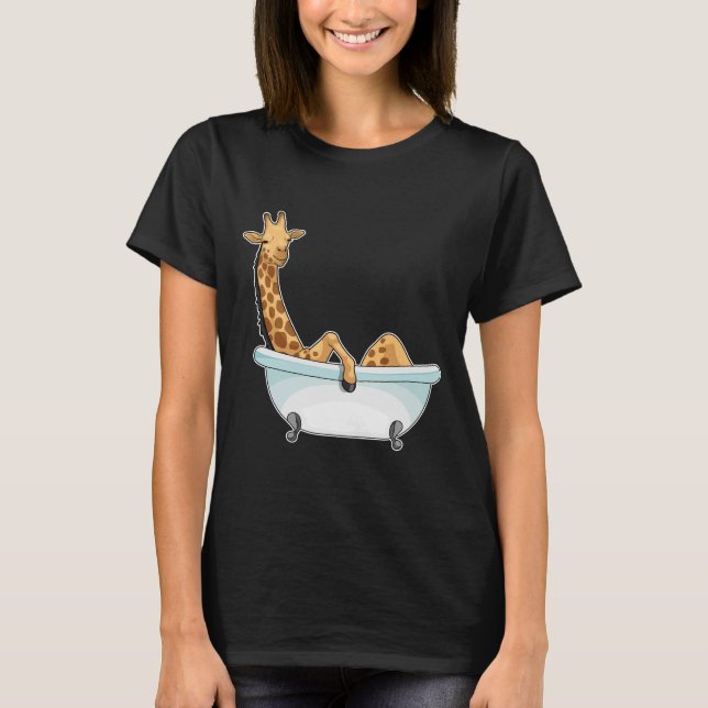 Camiseta Giraffe Bathe Bathtub (Frente)