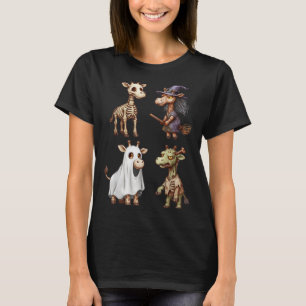 Camiseta Giraffe Boo Zombie Bruxas do Dia das Bruxas