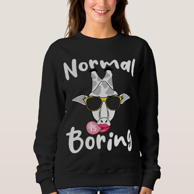 Camiseta Giraffe Bubblegum Glasses Cute Animal  Normal Is B (Frente)