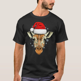 Camiseta Giraffe Christmas Santa Hat Xmas Gift Classic T-Sh