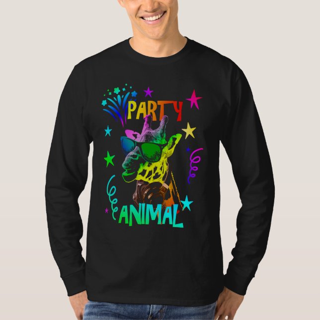 Camiseta Giraffe  Cool Party Animal (Frente)