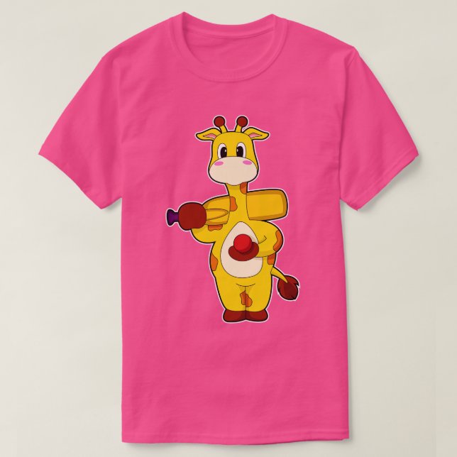 Camiseta Giraffe Cricket bat (Frente do Design)