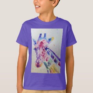 Camiseta Giraffe Cute Whimsical Watercolor Boys T Shirt