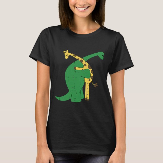 Camiseta Giraffe Dinosaur Hug Love Dino (Frente)