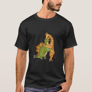 Camiseta Giraffe Dinosaur Hug Love Dino Animais Safari Hall