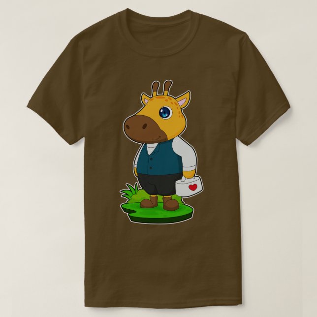 Camiseta Giraffe Doctor First Aid kit (Frente do Design)