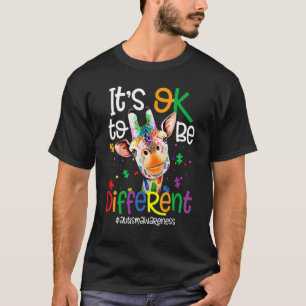 Camiseta Giraffe É Okay Ser Diferente Conscientização do Au