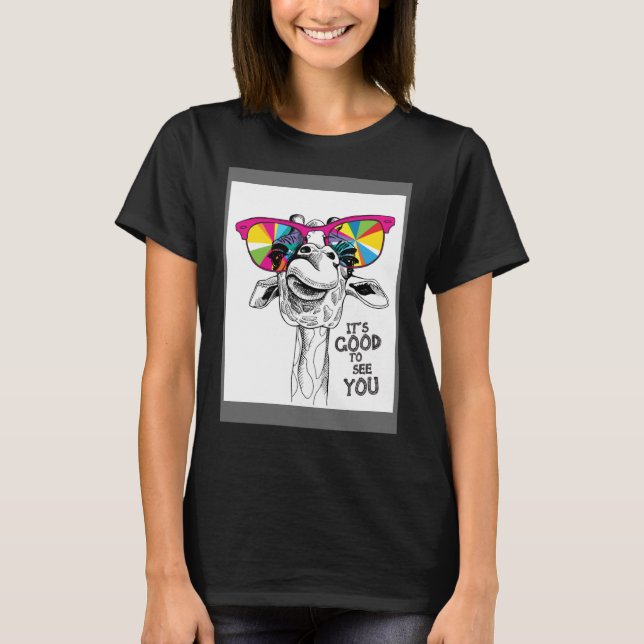 Camiseta Giraffe Face Mens Animal (Frente)