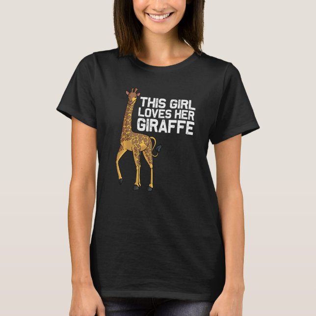 Camiseta Giraffe For Girls Kids Teens Giraffe Animal (Frente)
