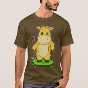 Camiseta Giraffe Glass of Red wine