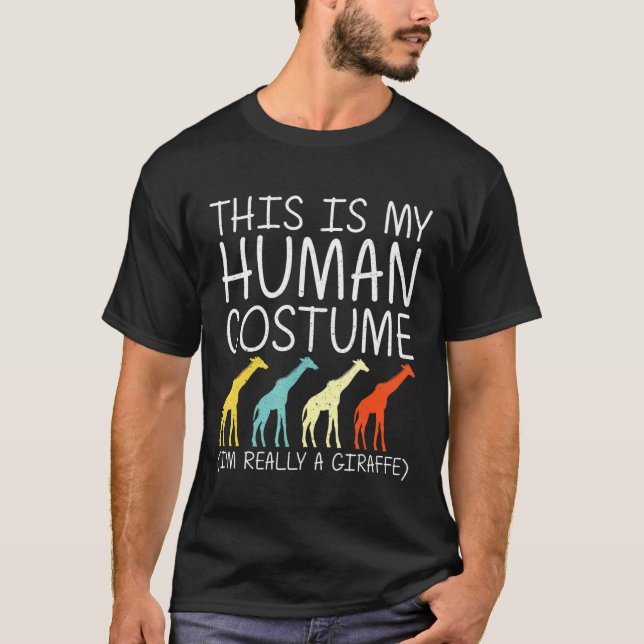 Camiseta Giraffe Halloween Costume Humano Ruminante Okapi E (Frente)