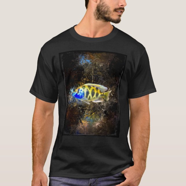 Camiseta Giraffe Hap African Cichlid Abstract Portrait Grap (Frente)