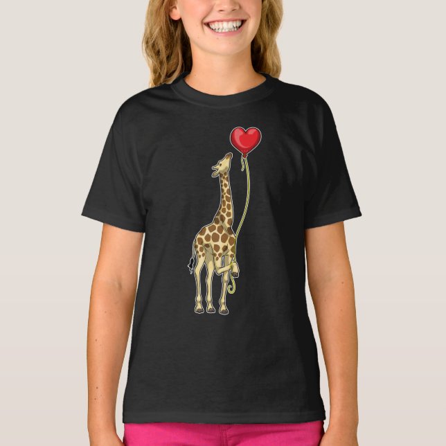 Camiseta Giraffe Heart Balloon (Frente)