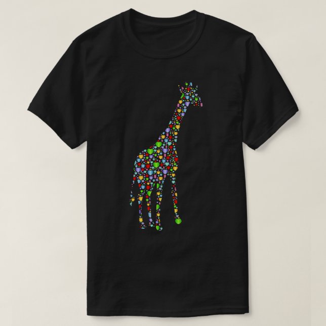 Camiseta Giraffe Hearts Silhouette (Frente do Design)
